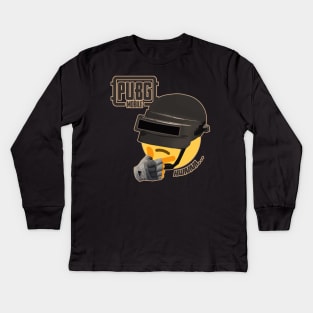 Thinking Face Emoji Pubg Kids Long Sleeve T-Shirt